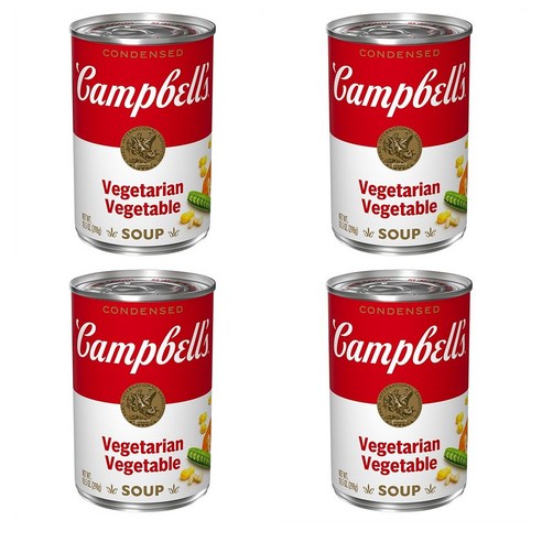 Campbell’s Condensed Vegetable Soup 캠벨 베지터블 베지테리안 야채 농축 스프 캔 298g 4개
