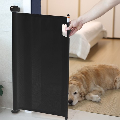 HK.sell 반자동 롤링 메쉬 가림막 안전문 폭 140cm, 화이트, 1개