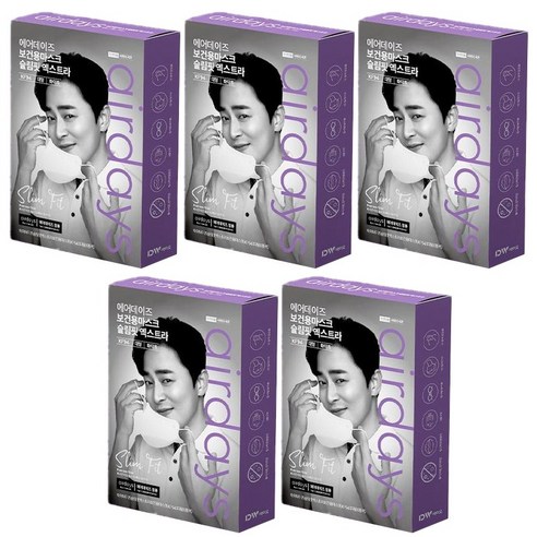 에어데이즈 슬림핏 보건용마스크(KF94)(엑스트라대형)(화이트), 10매입, 화이트, 5개