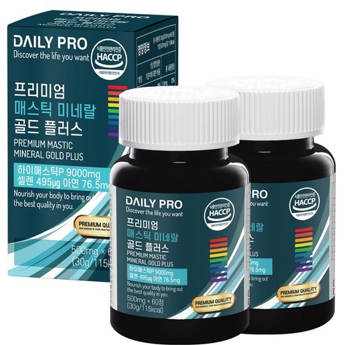 데일리프로 프리미엄 매스틱 미네랄 골드 플러스, 60정, 2개