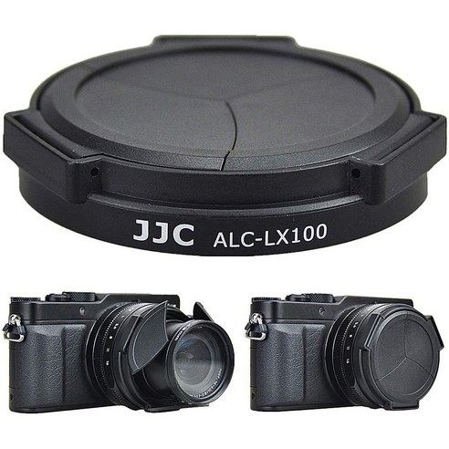 jjc 오토 오픈 앤 클로저 렌즈 캡 프로텍터 파나소닉 lumix lx100 ii (dc-lx100m2) dmc-lx100 leica d-lux (typ 109)