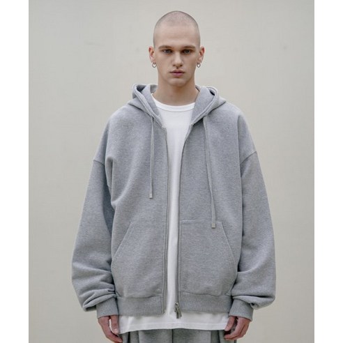 EZKATON 에즈카톤 인버티드 크롭 후드집업 그레이 SHOT6659 Inverted Crop Hood Zip-up Gray 154172