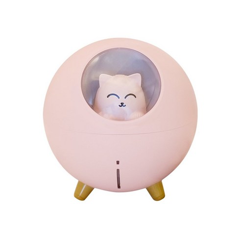 사일런트 캐릭터 별 고양이 초음파 초정음 USB 큐티 쿨링 안개 가습기, 분홍색