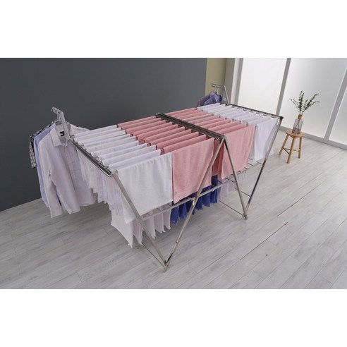 [스틸아트] 사각파워빨래건조대 접이식 W형빨래건조대, 더블슈퍼라지
