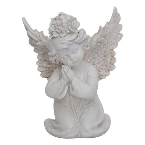 레트로 스타일 천사 입상 천사 날개 예술 조각 탁상 정원 장식에 대 한 기도 천사 동상 장식 웨딩, 올바른 생각, 수지