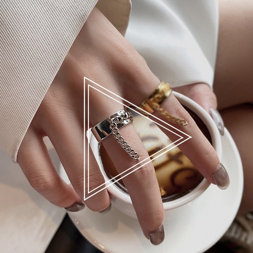 새로운 크리 에이 티브 금속 밴드 체인 링 여는 조정 가능한 손가락 반지 여성 펑크 패션 쥬얼리 액세서리 선물YJStore