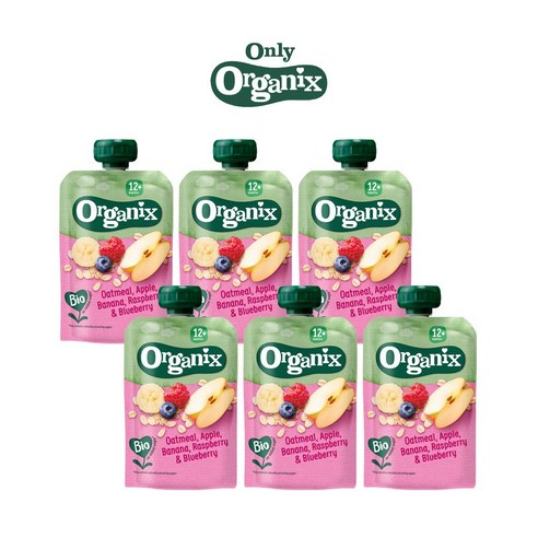 Organix food 퓨레 오가닉스 유기농 고영양 이유식, 100g, 6개