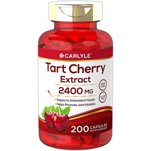 Carlyle Tart Cherry Extract 칼라일 타트 체리 엑스트랙트 2400mg 200캡슐 2팩, 1개, 1, 200정 타트체리 효능,타트체리 부작용