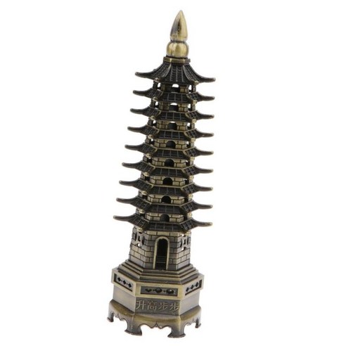 중국산 기념품 - 중국식 미니어처 메탈 타워 - 색상: 청동 18cm, 금속