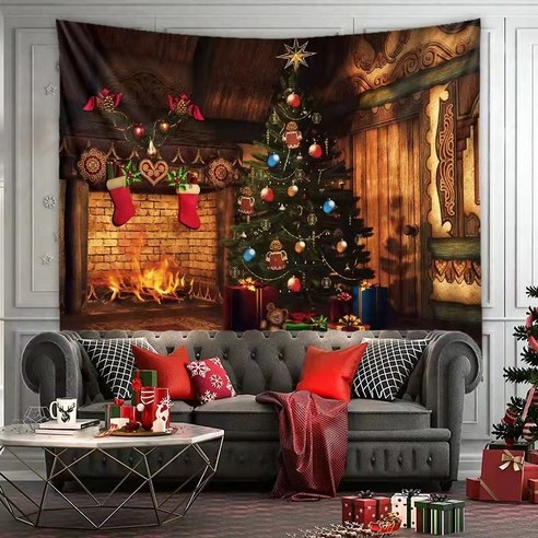크리스마스 트 리 홈 침실 장식 배경 천 벽 걸 이 벽걸이 벽걸이, 스타일15