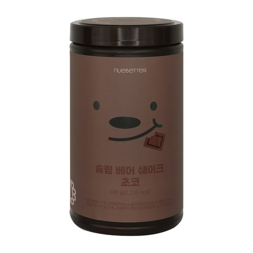 뉴베러 슬림 베어 단백질 쉐이크 대용량 초코맛, 1개, 600g
