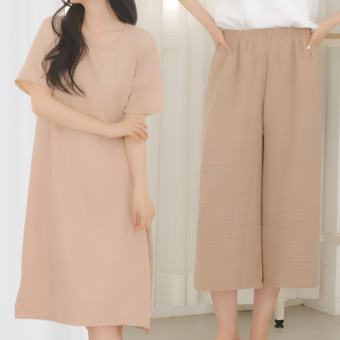 매력 가득한 여성 린넨 패션 세트, 한여름을 시원하게 즐기세요!