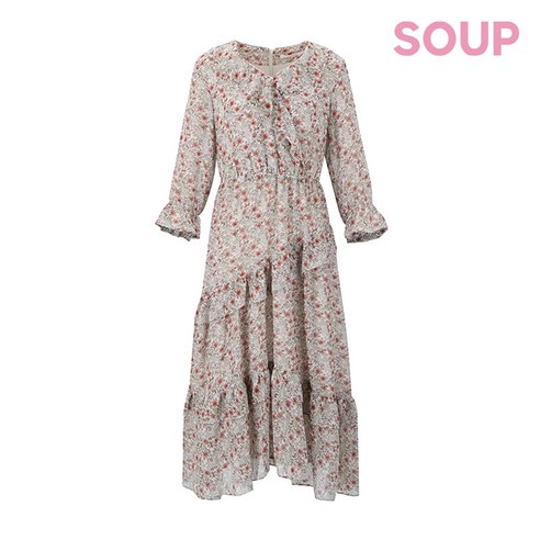 숲 플로럴 롱 쉬폰 원피스 SX8OP34