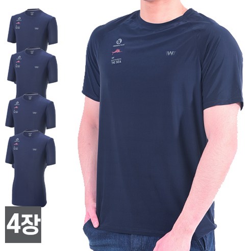 워킹맨 아울렛 4세트 시원한 라운드 반팔 티셔츠 스포츠웨어 작업복 운동복 빅사이즈 일상복 A308