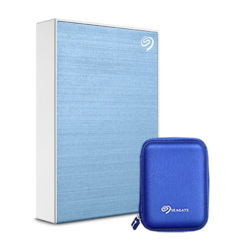 씨게이트 ONE TOUCH HDD 외장하드 + 파우치, LightBlue, 5TB