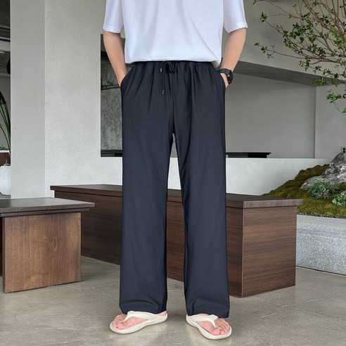 데일트 남자 빅사이즈 아이스 여름 밴딩 와이드 팬츠