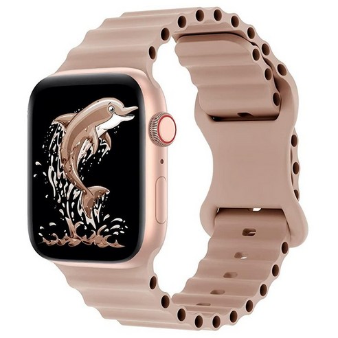 QRose 실리콘 탄성 오션 밴드 애플 워치 38mm 40mm 41mm 42mm 44mm 45mm와 호환 iWatch 시리즈 SE 8/7/6/5/4/3/2/1 여성 남성용 스, Orange_42mm/44mm/45mm