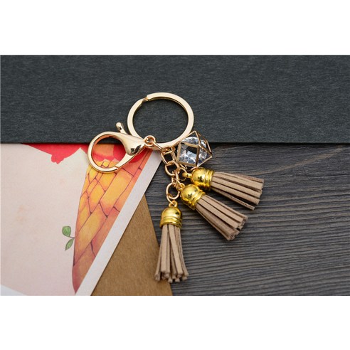DIY 액세서리 부품 골드 수술 액세서리 열쇠 펜던트 코리안 벨벳 펜던트 다색 옵션, 얕은 커피