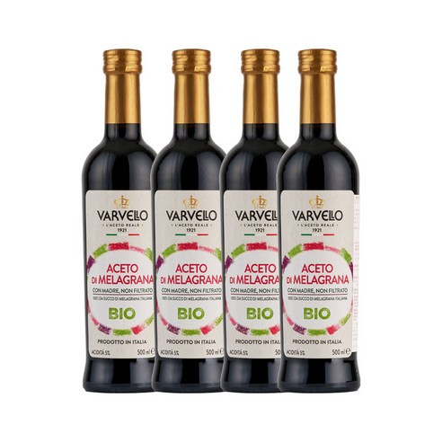 발베로 유기농 석류즙 석류 착즙 주스 식초 500ml, 4개