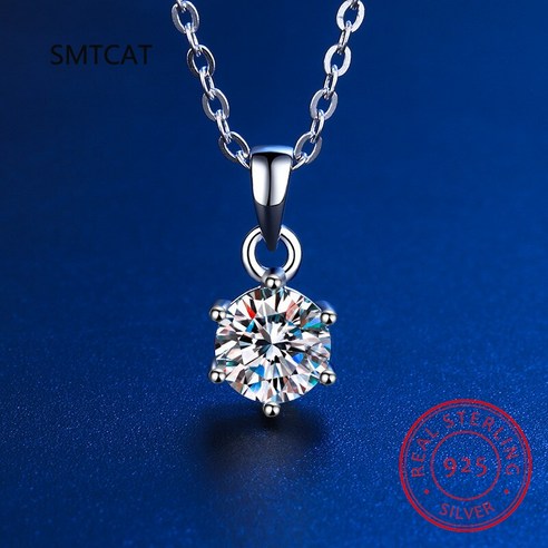 3부다이아목걸이 2부다이아목걸이 100% Moissanite 목걸이 여성 1CT 2CT 3CT VVS 실험실 다이아몬드 펜던트 남자 선물 스털링 실버 웨딩 쥬얼리