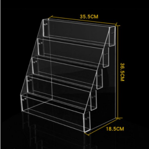 YAPOGI 아크릴 북 수납함 엽서 책자 책꽂이 진열대 상품 소품 대용량 수첩, 5단 책꽂이