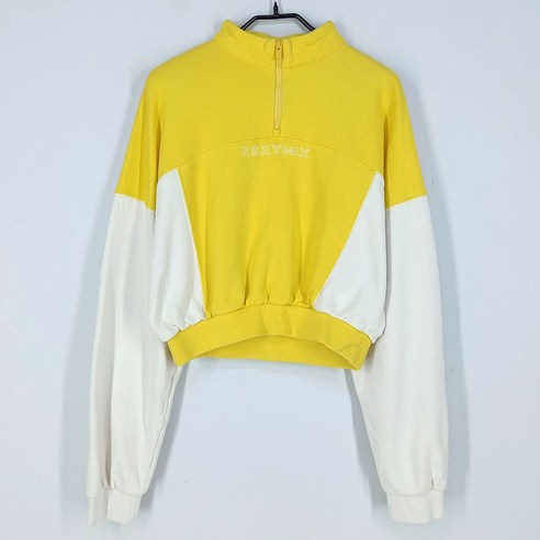 빈티지다온 젝시믹스 여 가오리핏 반집업 맨투맨 옐로우S
