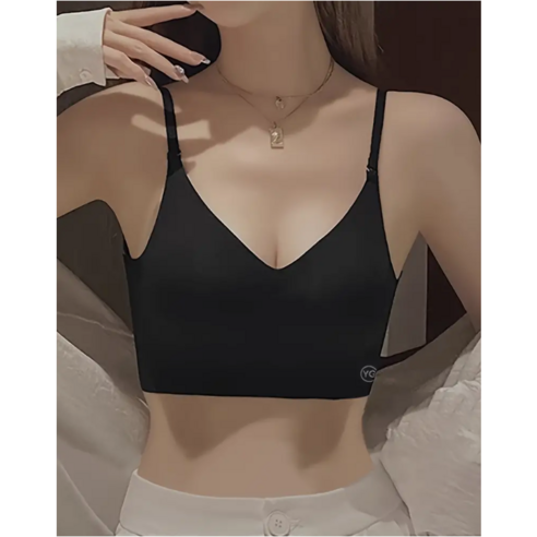 무봉제 노라인 누디 크롭 탑 심리스브라 2종세트