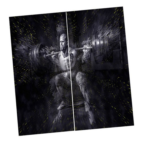 WJSHOP 디지털 인쇄 된 3D 커튼 거실 침실 커튼 2 패널, 역도, {"수건소재":"폴리 에스터"}