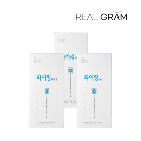 리얼그램 화이링워터 포도당 보충제, 80g, 3개