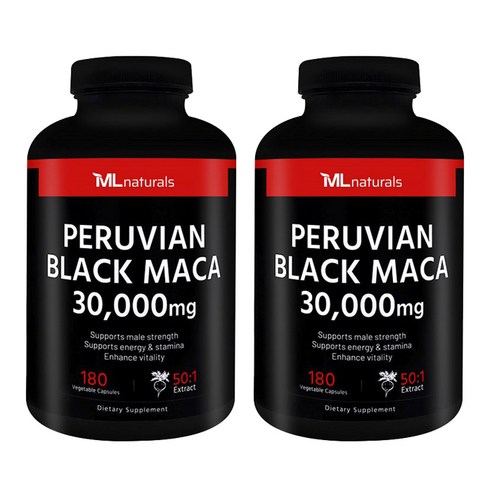 My Life [미국빠른직구] 마이라이프 내추럴스 페루비안 블랙 마카 30 000 mg, 2개, 180정
