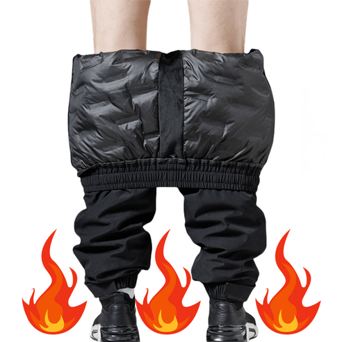 SMOPIG 남성 겨울용 방풍 방수 90 화이트 다운 보온 작업복 포켓 패딩 바지