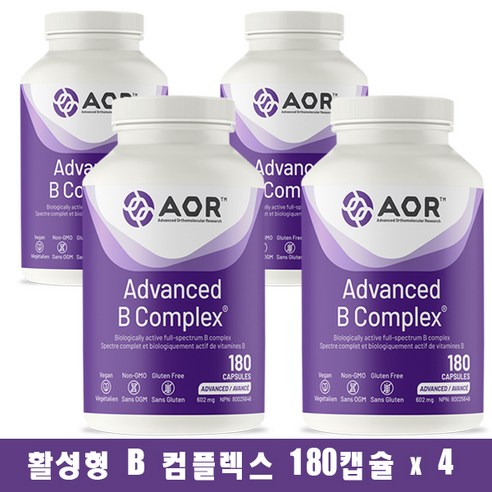 에이오알 고함량 활성형 어드벤스드 비타민B 컴플렉스 180정 x 4개 AOR Advanced B Complex