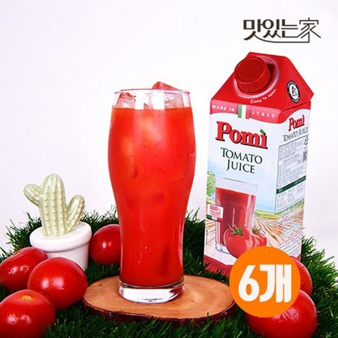 포미 착즙 100% 첨가물 없는 이탈리아산 토마토주스 750ml x 6개, 없음