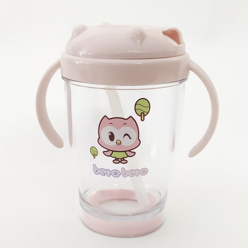 베로베로 트라이탄 안심 모둘형 빨대컵/국산/어린이집 물병/유치원/어깨끈포함, M.1 (빨대내장형), 부엉이, 분홍 M.1 (빨대내장형) 부엉이