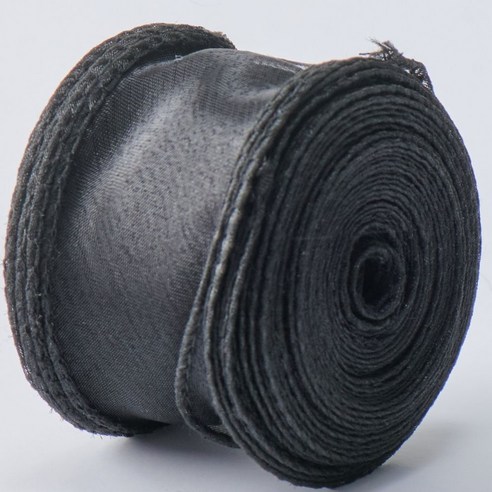 상일상회 오간디 리본 16가지 고급 선물 꽃다발 포장 끈, 블랙, 40mm*9m, 1개