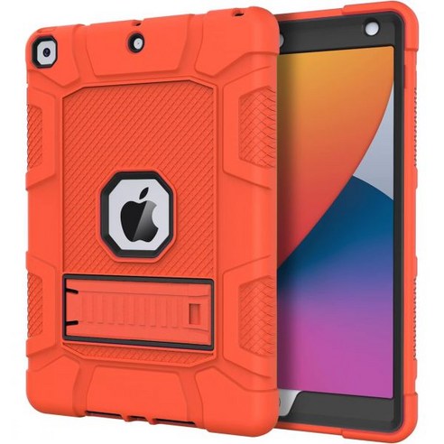iPad 9세대iPad 8세대iPad 7세대용 Azzy 케이스 102인치 202120202019 모델 슬림 헤비 듀티 충격 방지 블랙, Oragne
