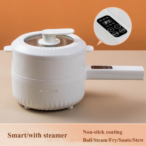 [SW] 1.6L 전기 밥솥 냄비 다기능 가정용 냄비 세라믹 유약 비 스틱 쿠커 밥솥 주방 도구 220V, Smart steamer, KR