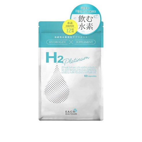 수소 보충제 H2 Platinaum 지속성 고농도 수소 발생 보충제 [에이치투 플래티넘] 수소 지속 12시간 국내산 60 캡슐, 1개