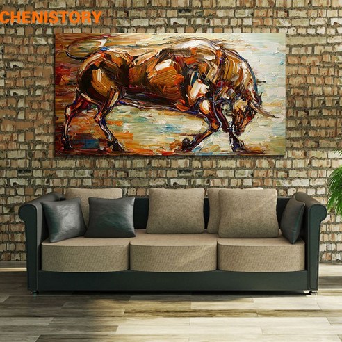 추상 미술 유화 다채로운 가축 동물 아트 캔버스 회화 집 장식 그림 코어, HZ3024그림코어전용, 20*40cm 그림 코어