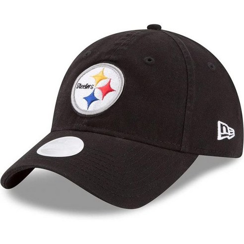 뉴에라 여성 NFL 코어 클래식 9 20 조절 가능 모자 한 사이즈 모두에 맞습니다, Pittsburgh Steelers Black, One Size