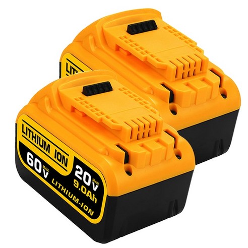 dcb609 디월트 충전기 배터리 20V 60V 최대 6000mAh 교체용 리튬 배터리 Dewalt DCB606 DCB612 DCB205 전, 2 Piece 9000mAh