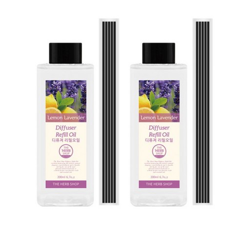 더허브샵 디퓨저 리필 오일, 레몬라벤더, 200ml, 2개