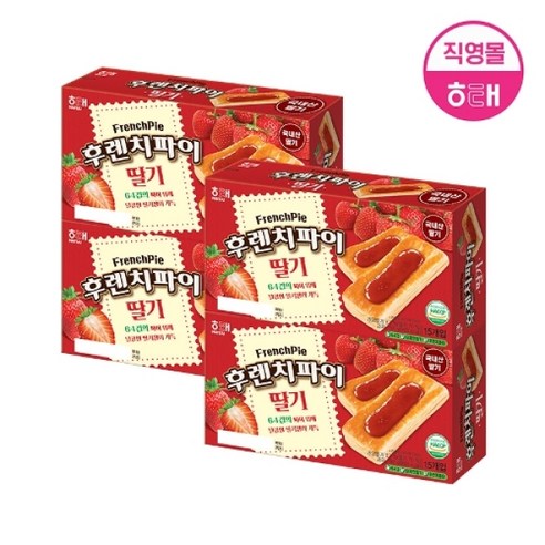 해태제과 해태 후렌치파이 딸기 192g x 4개, 후렌치파이 딸기 4개☆B13*04