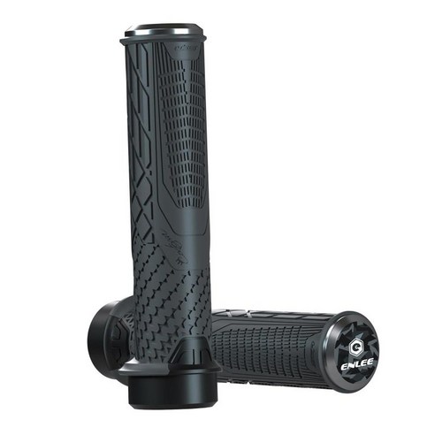 BMX 핸들 바 그립 - 잠금에 이중 잠금 - 산악 자전거 스턴트 스쿠터용, 138x22x22mm, 고무 알루미늄, 회색