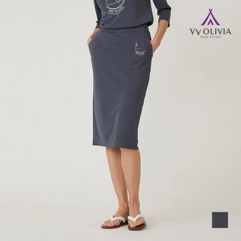 올리비아로렌 H라인 져지스커트_VVCDKYM3481