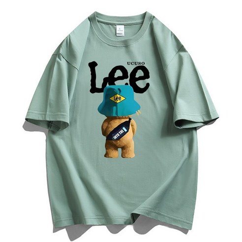 여름 LEE 배낭 곰 루즈핏 반팔 티셔츠