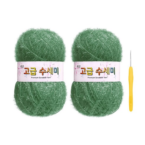 울클럽 별꽃수세미 DIY 고급수세미실 2볼 + 코바늘 6호 (동영상제공), 163페일민트