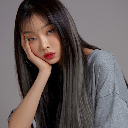 가발매니아 퍼스널 컬러 브릿지 웨이브 피스, 1개, 울프그레이