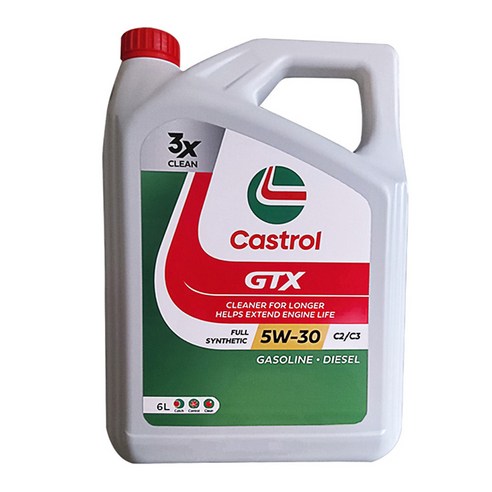 CASTROL 캐스트롤 GTX 5W30 SN C3 6L 겸용 엔진오일, 1개, GTX 5W30 6L