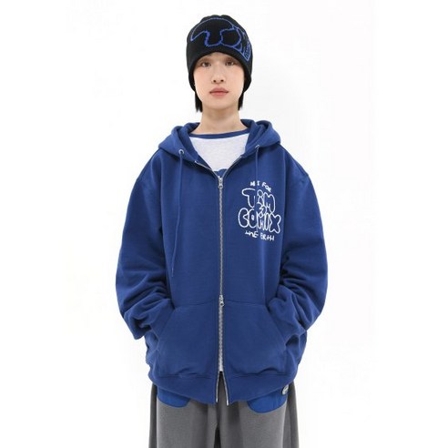 TIMCOMIX 팀코믹스 BOUCLE 끌레 8 BALL HOODIE ZIP UP BLUE 154850